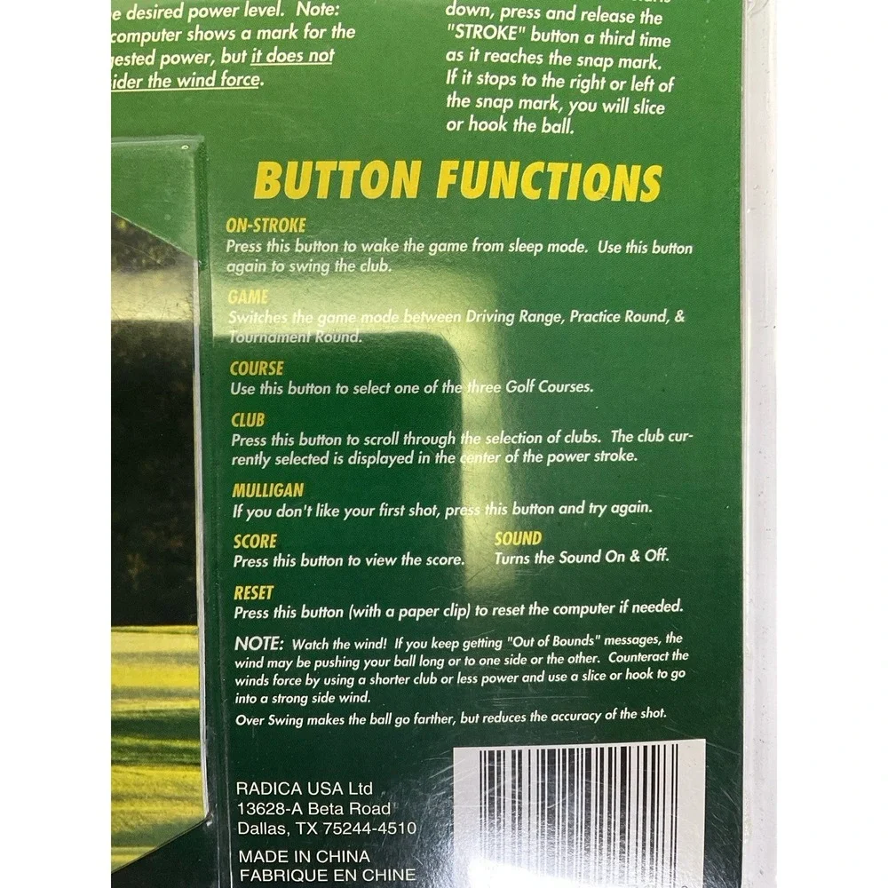 NIP Sealed Radica 3730 World Class Golf Electronic Hand Held Video Game